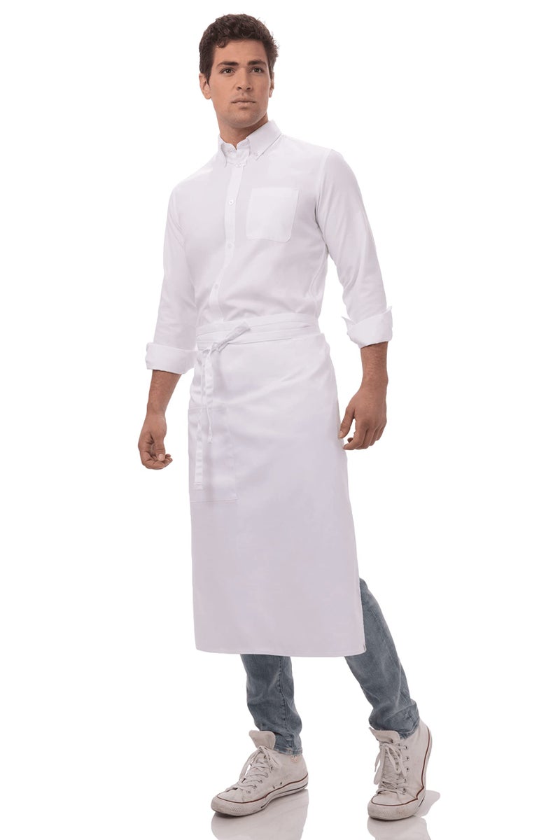 Chef Works Unisex Bistro Chef Apron, White, One Size - Image 2